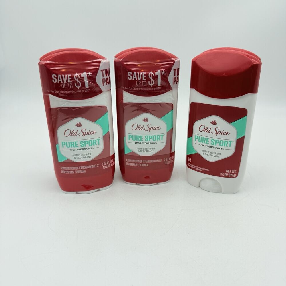 6 Old Spice Pure Sport Antiperspirant & Deodorant Stick 3.0 oz